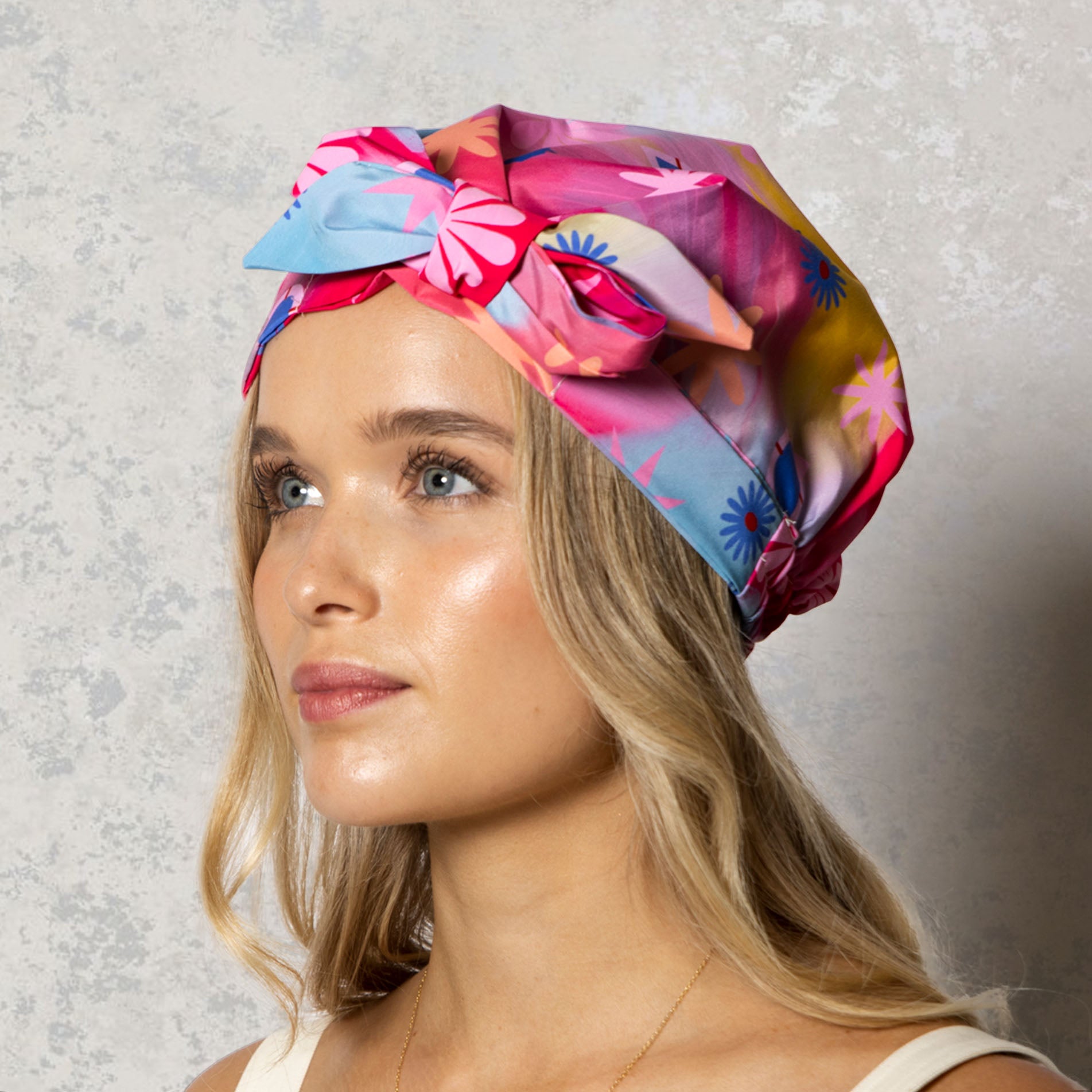 Bow Tie Shower Cap Floral Oil Painting