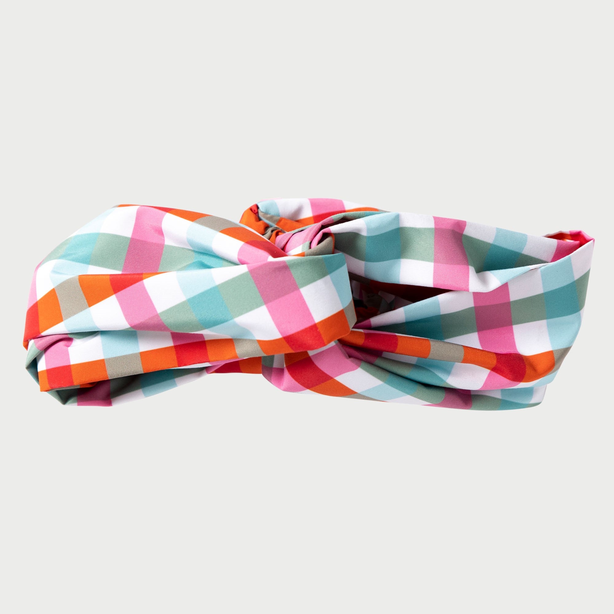 Wide Knotted Headband Gingham